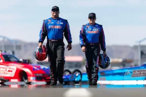 Tony Stewart Cheers Toddler Son with Plush Toy at Indy Race Debut